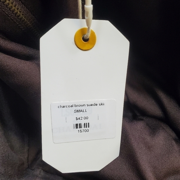 LOVE Riche Mini Skirt Womens Small Charcoal Brown Microsuede Western Embroidery - Picture 4 of 14